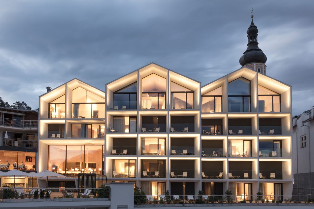 Exterior of the Boutique Hotel Schgaguler in the Dolomites