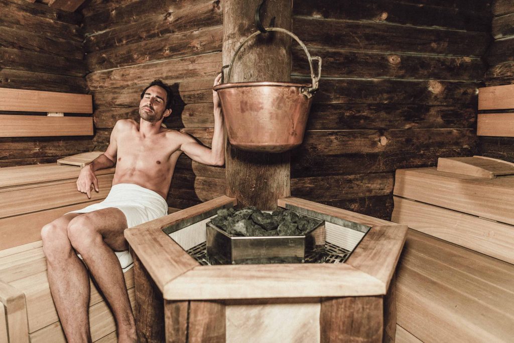 Finnish sauna in the wellness area of the Hotel Schgaguler