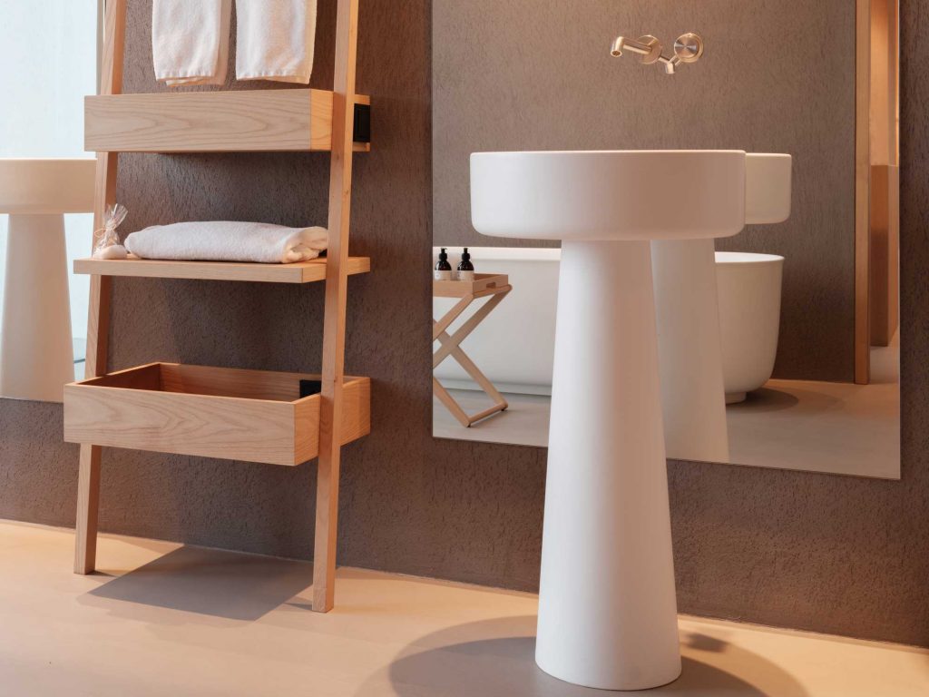 Loft Suite - the washbasin in the bathroom. Schgaguler Boutique Hotel