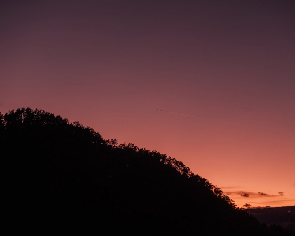 Tramonto dal balcone dell'hotel