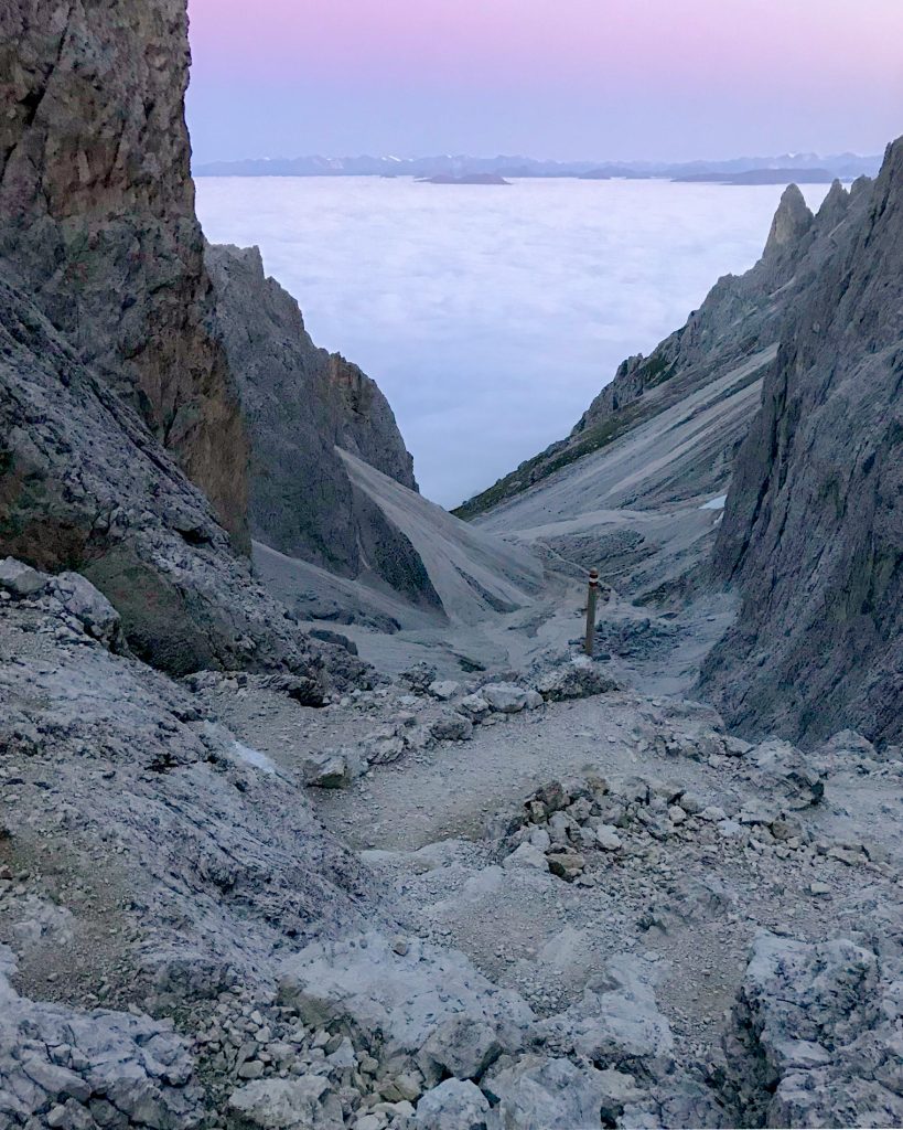 Langkofelscharte: Experience Limits, Expand Limits. Explore the Dolomites, and yourself, with mountain guide and psychologist Pauli Trenkwalder.